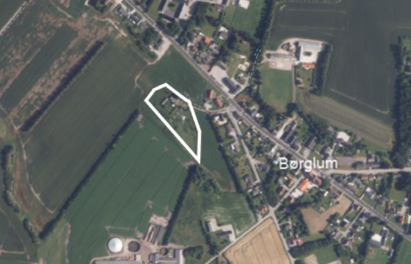 Luftfoto visende arealet